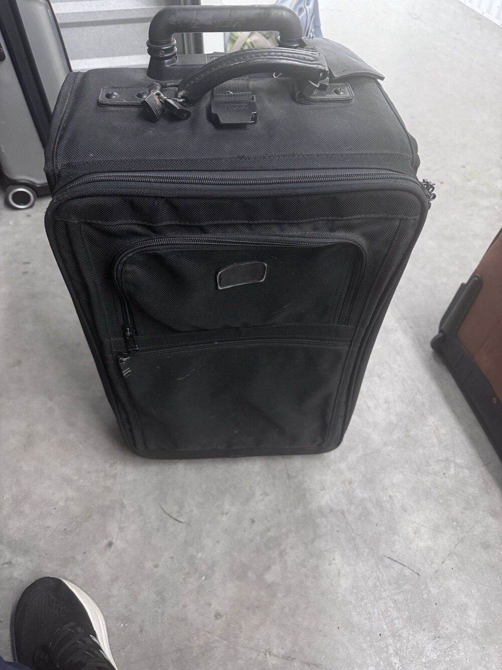 Vintage TUMI Black Ballistic Nylon Upright Rolling Carry-On 22" Suitcase
